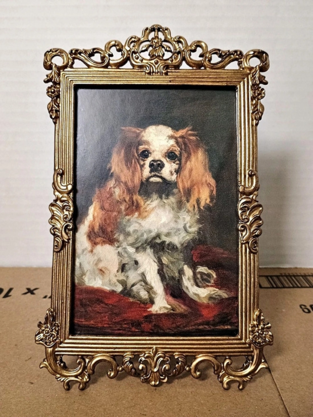 Ornate Gold Dog Portrait Picture Frame